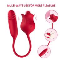 PRIME TOYS Roselip Şarjlı İleri Geri ve Dil Hareketli 2 in 1 Klitoris Uyarıcı Gül Vibratör