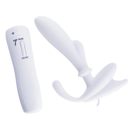 Anal & prstat Stimulator 7 Farklı Titreşimli Anal Plug P-Spot Vibratör Beyaz