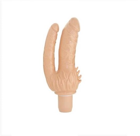 Çatal Vibratör Vajinal Anal Realistik Dildo