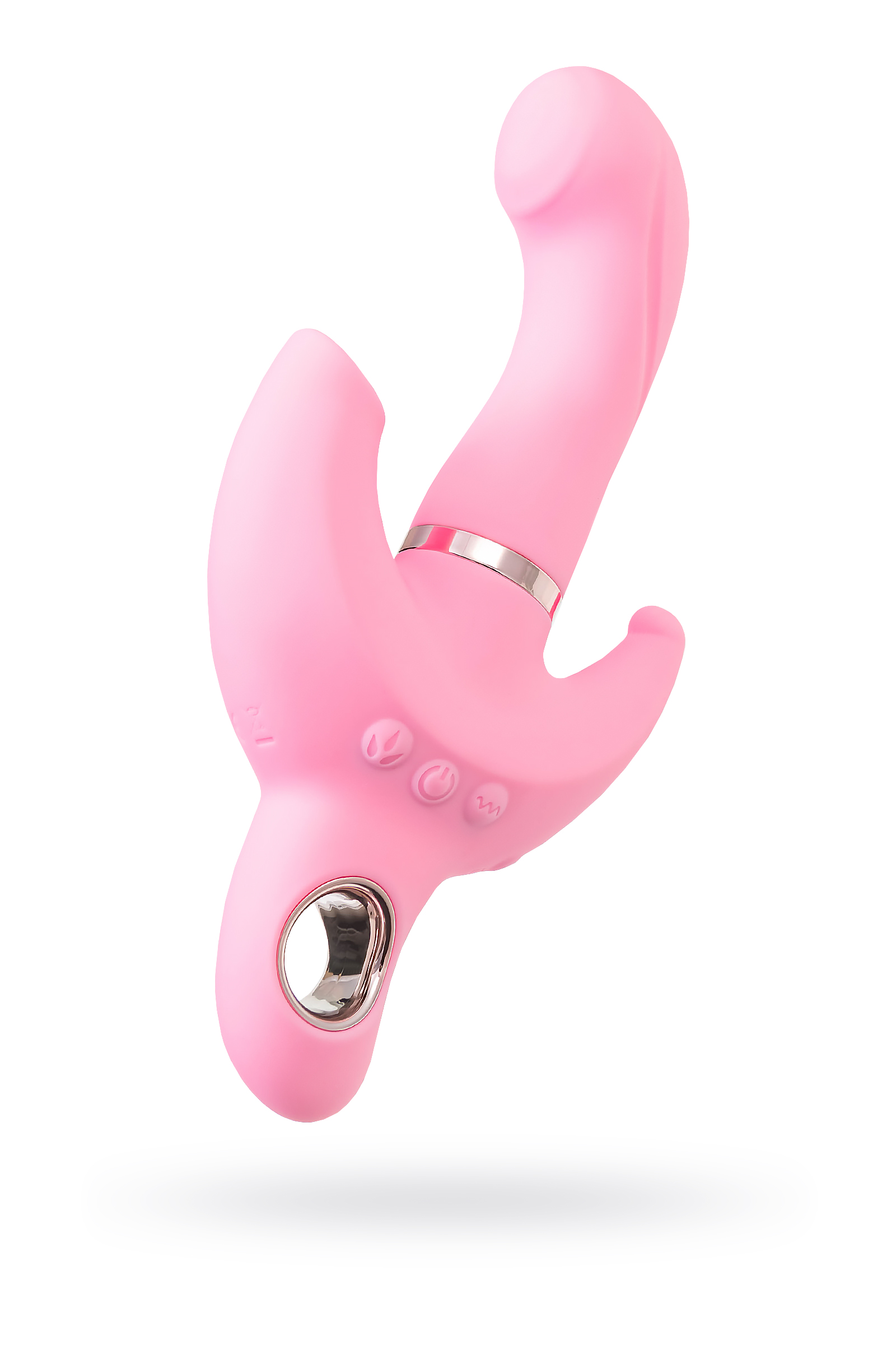 Klitoral uyarıcılı vibratör JOS Twistme, silikon, pembe, 19,5 cm