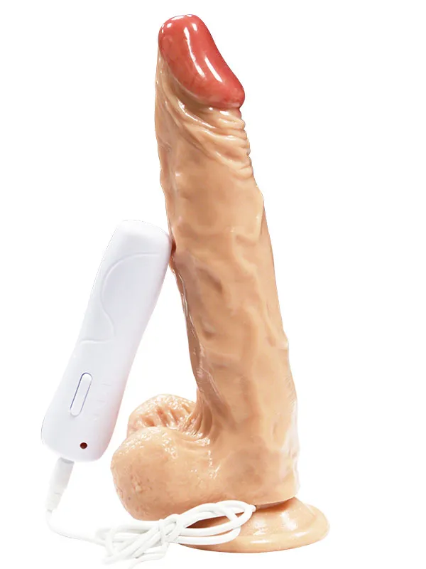 Gerçekçi Titreşimli Dildo 25 cm